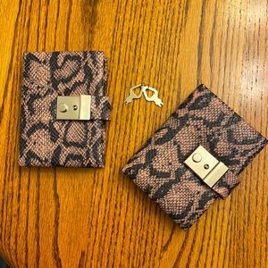 Animal Print Cheetah Leopard Lock and Key Mini Diary Journal NoteBooks Set of 2